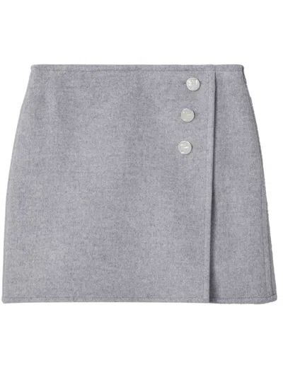 Tory Burch Mini T Monogram Skirt In Gray