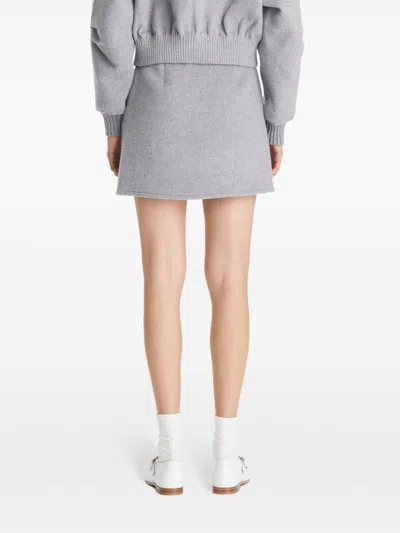 Tory Burch Mini T Monogram Skirt In Gray