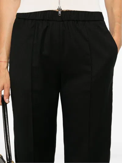 Fabiana Filippi Viscose Linen Straight Leg Trousers In Black