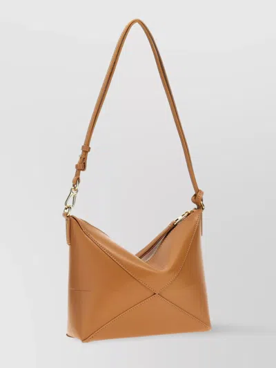 Loewe Shoulder Bag With Adjustable Strap And Gold-tone Hardware In Brown