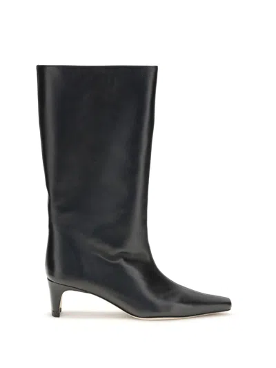 Staud 55mm Mid-calf Length Leather Boots In Black