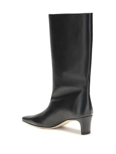 Staud 55mm Mid-calf Length Leather Boots In Black