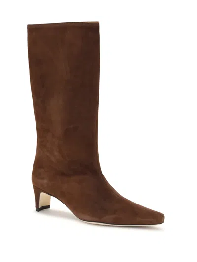 Staud Suede Wally Boots In Brown