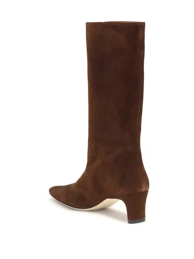 Staud Suede Wally Boots In Brown