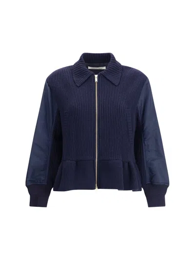 Undercover Bomber Jacket With Wool Inserts In Blue