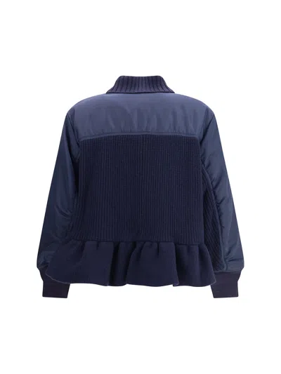Undercover Bomber Jacket With Wool Inserts In Blue