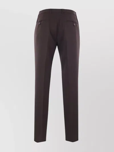 Prada Trousers With Belt Loops And Pleated Front In Brown