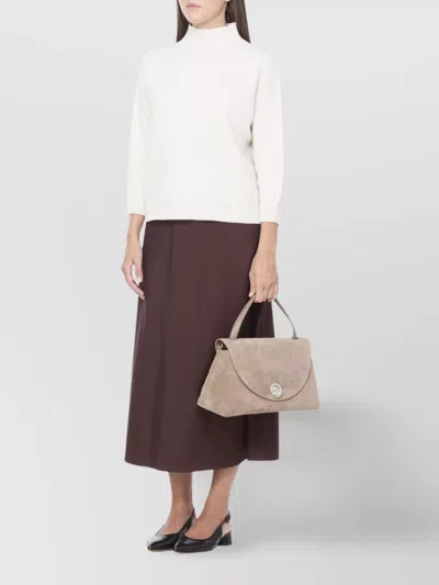 Coccinelle Dove Grey Suede Leather Shoulder Bag In Gray