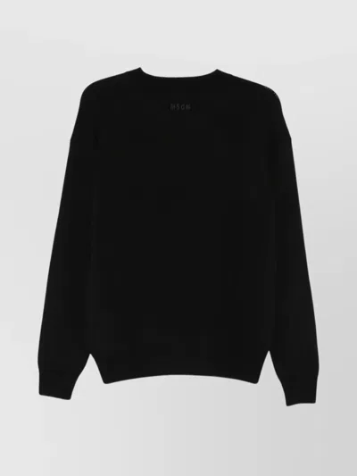 Msgm Creneck Pullover In Black