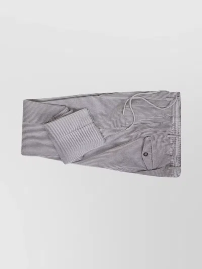 Eleventy Fitted Blazer With Back Vent And Drawstring Waist In Gray