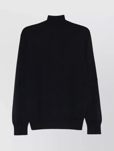 Paul & Shark Half-zip Sweater In Cotton And Cashmere In Black