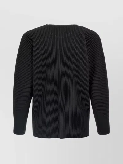 Issey Miyake September Knitwear Long Sleeve Sweater In Black