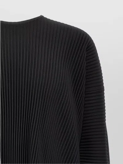 Issey Miyake September Knitwear Long Sleeve Sweater In Black