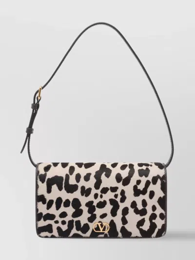 Valentino Printed Calf Hair Mini Vlogo Signature Shoulder Bag In Animal Print