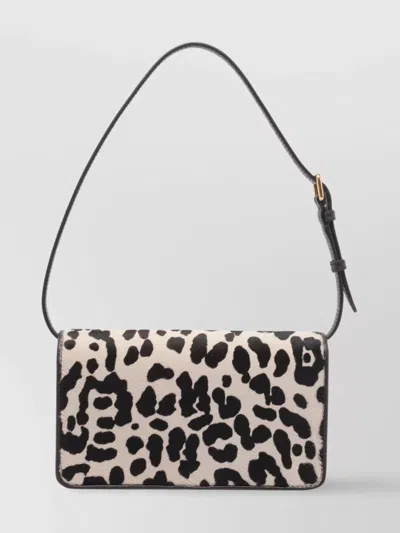 Valentino Printed Calf Hair Mini Vlogo Signature Shoulder Bag In Animal Print