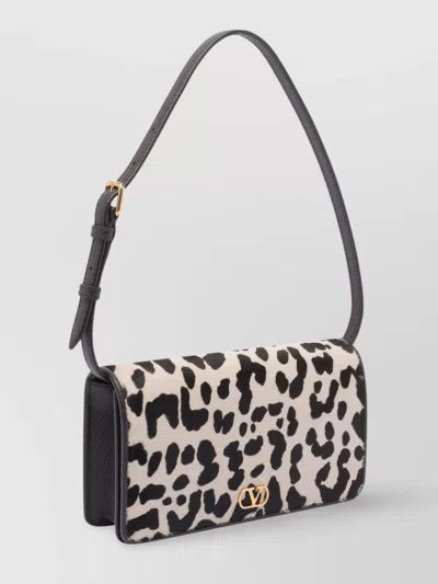 Valentino Printed Calf Hair Mini Vlogo Signature Shoulder Bag In Animal Print