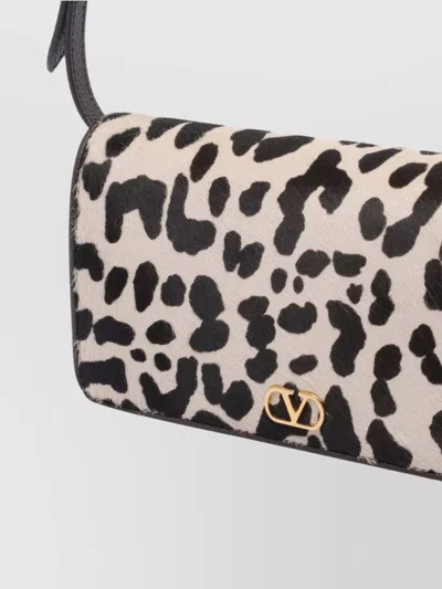 Valentino Printed Calf Hair Mini Vlogo Signature Shoulder Bag In Animal Print