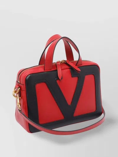 Valentino Shoulder Bag With Chain Strap And Double Handle In Red