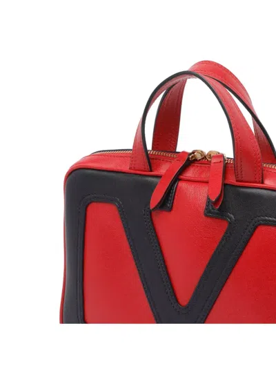 Valentino Shoulder Bag With Chain Strap And Double Handle In Red