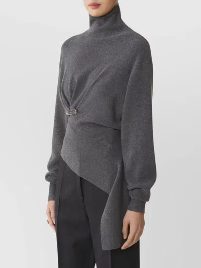 Lanvin Draped Jumper In Gray