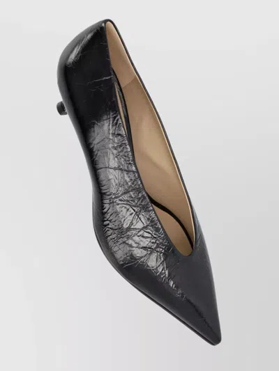 Le Monde Beryl Le Monde Béryl Pointed Toe Pumps With Crocodile Textured Finish In Black