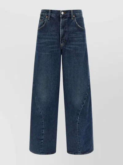 Agolde Panelled Regenerative-cotton Jeans In Blue