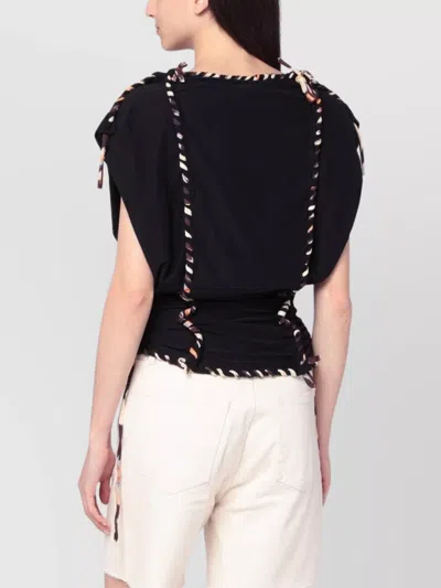 Isabel Marant Zohra Relaxed Fit Cotton Top With Drawstring In Black
