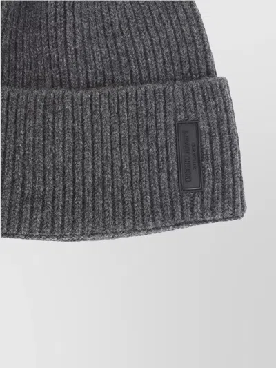 Giorgio Armani Ribbed Cashmere Beanie With Folded Cuff