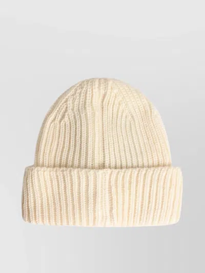 C.p. Company Extra Fine Merino Wool Goggle Beanie In White