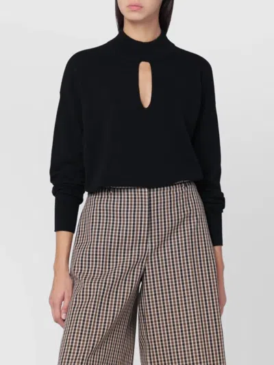 Roberto Collina Wool Sweater With Cut Out Detail In Black