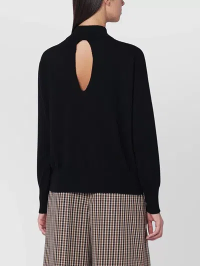 Roberto Collina Wool Sweater With Cut Out Detail In Black