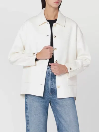 Anine Bing Wool And Cashmere Jacket With Long Sleeves In White