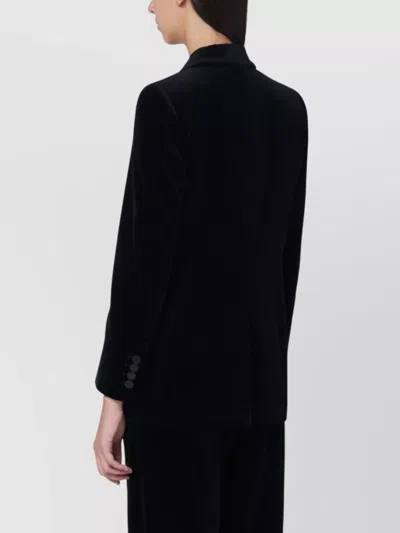 Blazé Milano Blaze Milano Everyday Double-breasted Velvet Blazer In Black