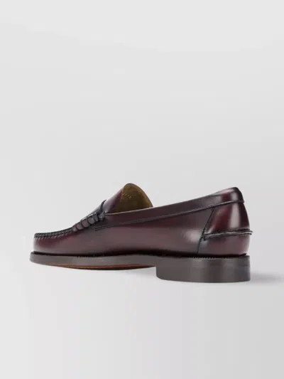 Sebago Leather Sole Loafer Penny Strap In Brown