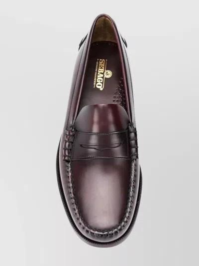 Sebago Leather Sole Loafer Penny Strap In Brown