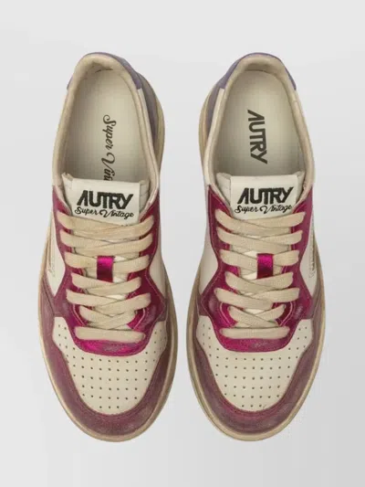 Autry Low Top Sneakers Contrasting Inserts In Purple