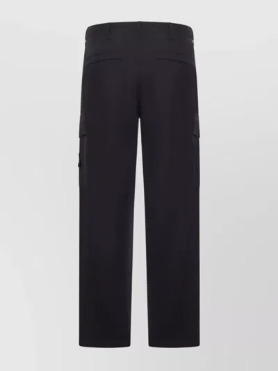 Stone Island Cotton Cargo Trousers In Black