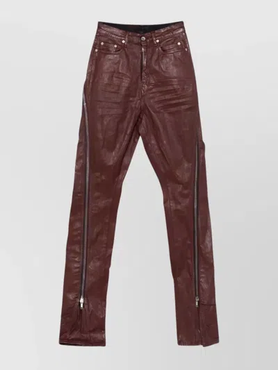 Rick Owens Drkshdw Flared Design Bootcut Denim Trousers In Brown