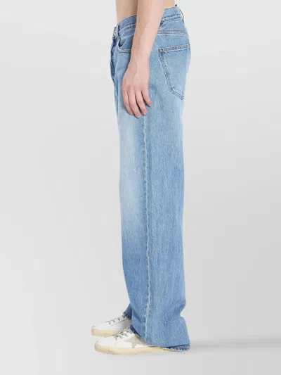 Jacquemus Denim Pants Topstitching Contrasting In Blue