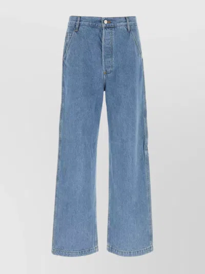 Dries Van Noten Jeans Dalla Gamba Ampia Pickerby In Denim Uomo In Blue