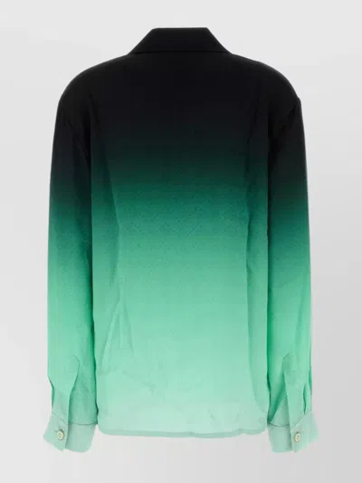 Casablanca 'ping Pong' Jacquard Silk Shirt In Green