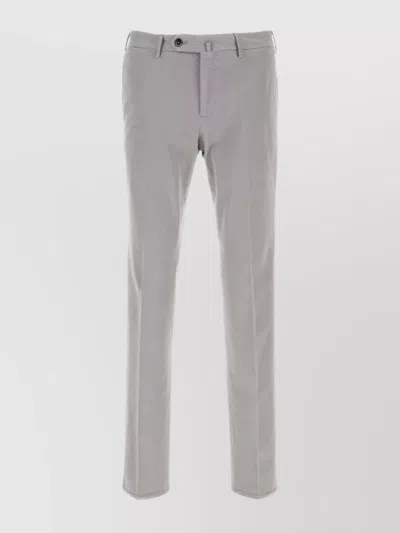 Pt Torino Stretch Modal Blend Pant With Belt Loops In Gray