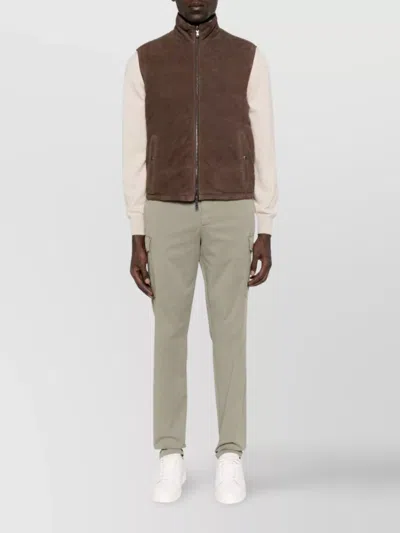Brunello Cucinelli Cotton Cargo Trousers With Side And Back Pockets In Neutral
