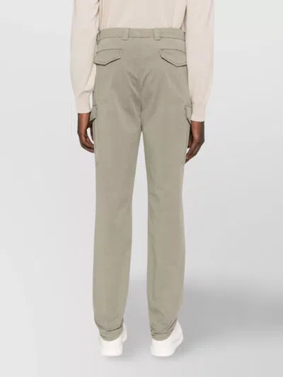 Brunello Cucinelli Cotton Cargo Trousers With Side And Back Pockets In Neutral