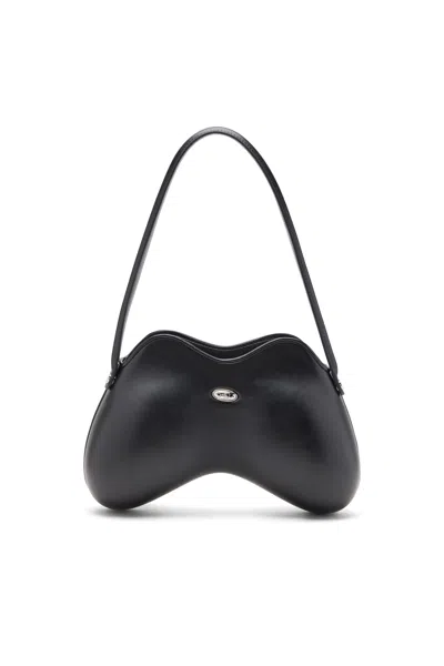Diesel Double-d-shoulder Bag In Pu In Black