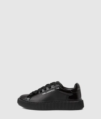 Karl Lagerfeld Platform Lace-up Trainers In Black