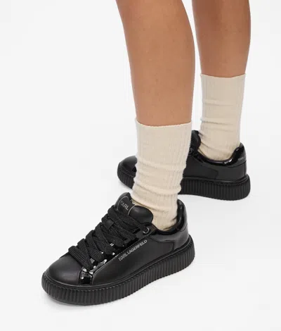 Karl Lagerfeld Platform Lace-up Trainers In Black