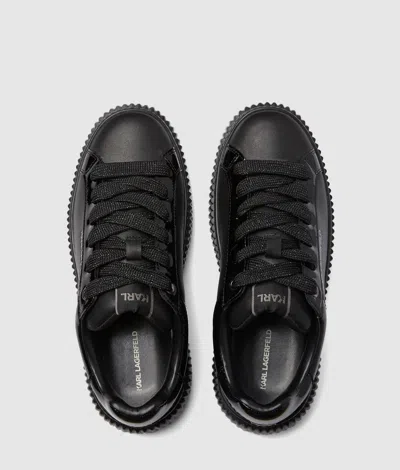 Karl Lagerfeld Platform Lace-up Trainers In Black