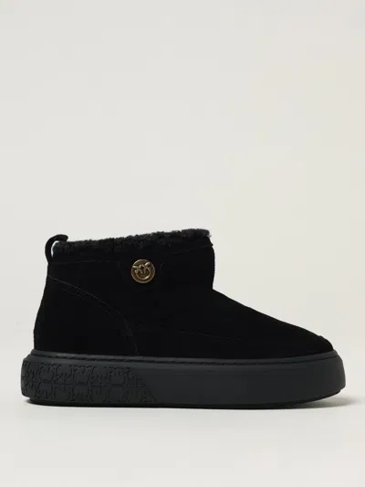 Pinko Shearling Platform Sole In Black