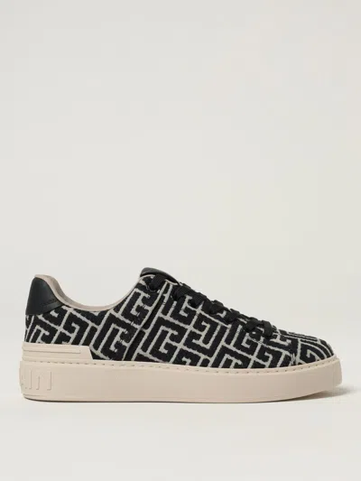 Balmain B Court Monogram Jacquard Low-top Sneaker In Black
